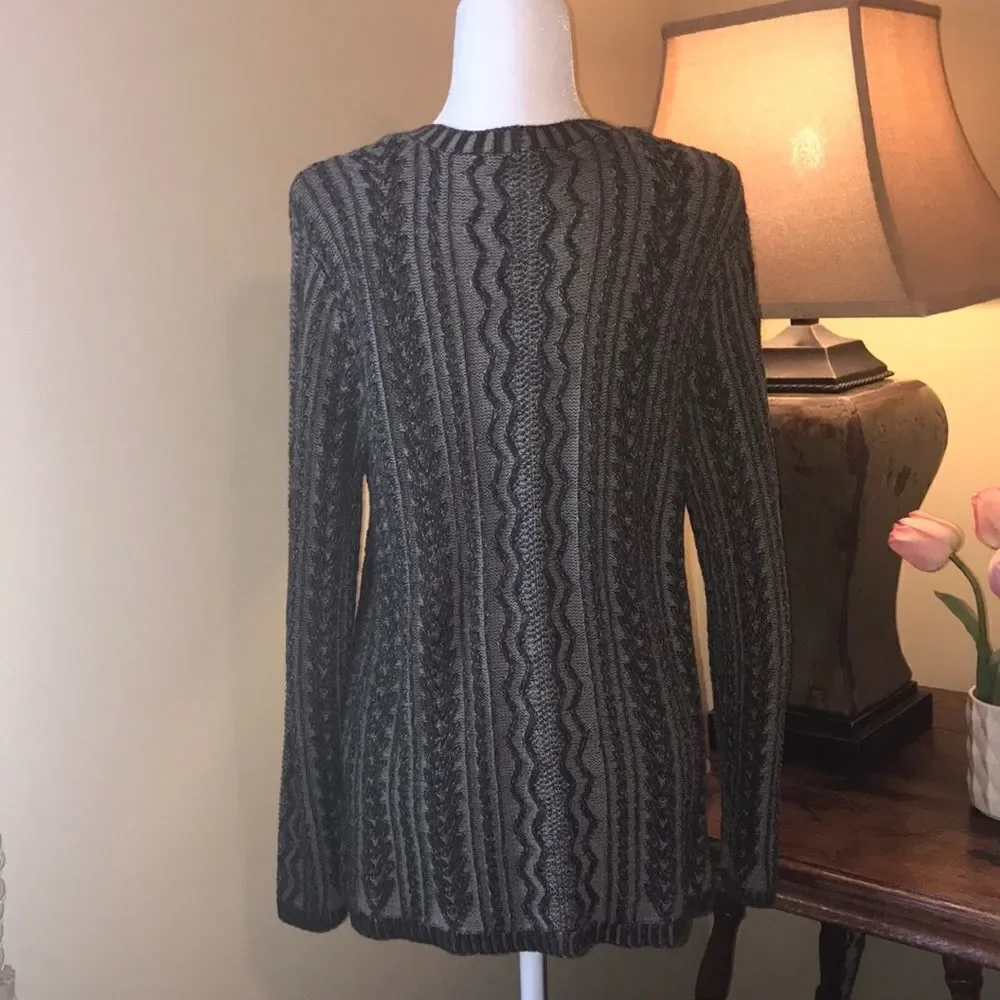 NEW Eight Eight Eight Patterned Cable Knit Sweater - Picture 4 of 5